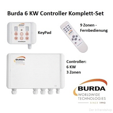 Burda Infrarot Heizstrahler Keypad bis 9 Zonen in Weiß 